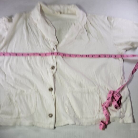 Madewell Women White Button-Down Short Sleeve Shirt With Pockets Size S - Picture 2 of 8